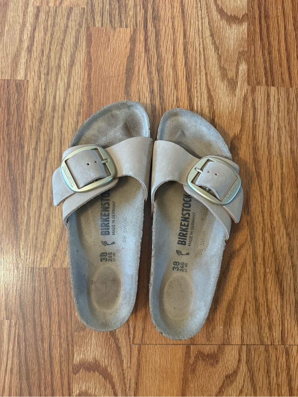Birkenstock Madrid Big Buckle Suede with Gold Buckles